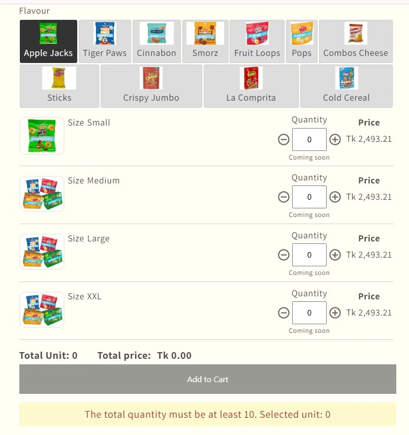 Shopify Apps For High-Volume Orders - multivariants product page