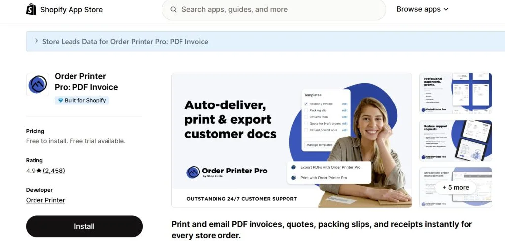 Shopify Apps For High-Volume Orders - order printer