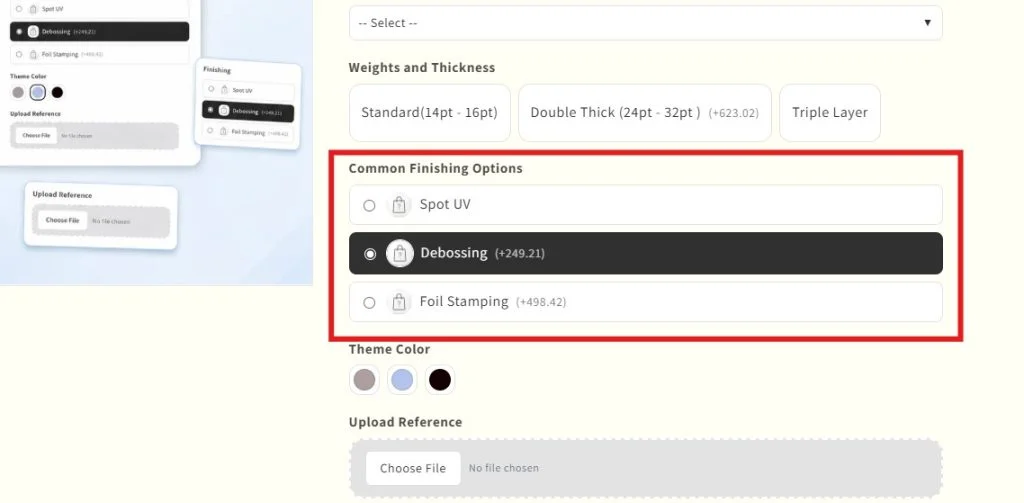 shopify product options - multivariants radio