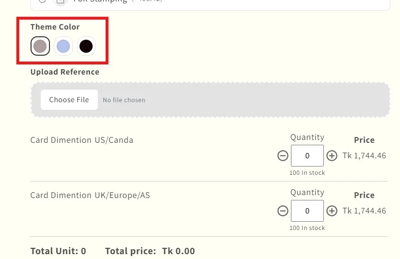 shopify product options - multivariants color swatch