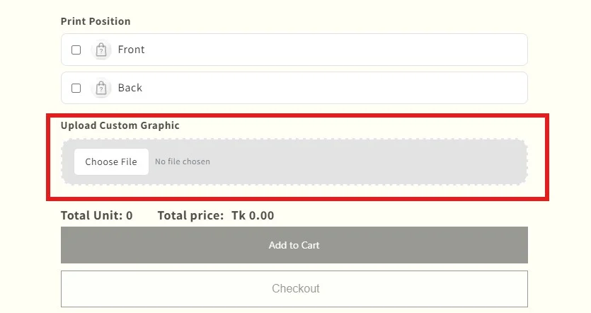 shopify product options - multivariants file attachment
