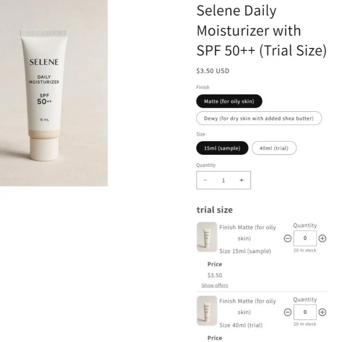 shopify product variant app - skincare bundles by MultiVariants