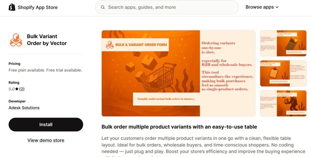 shopify bulk order apps - bulk variant