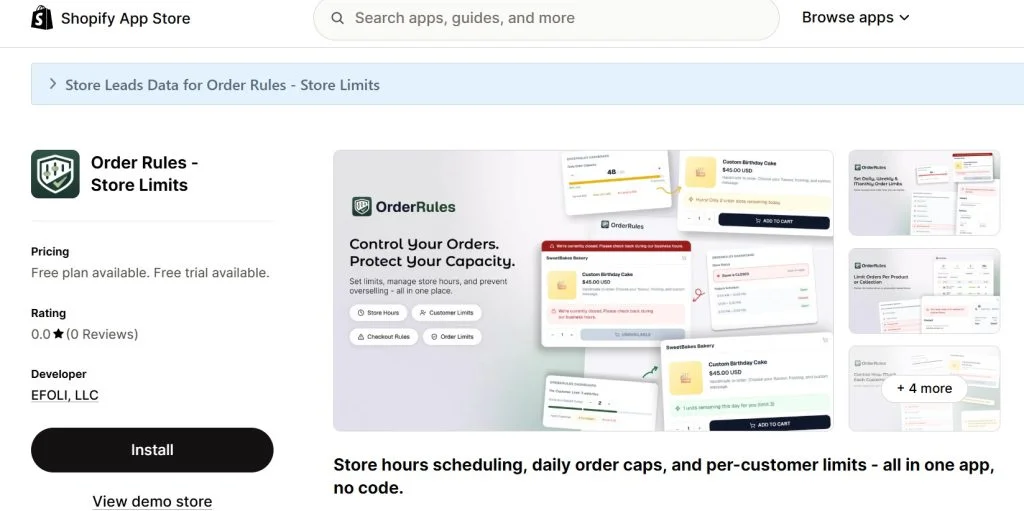 best shopify order limit apps - order rules