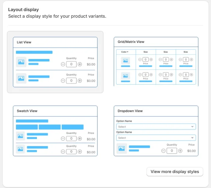 Choose the layout display

