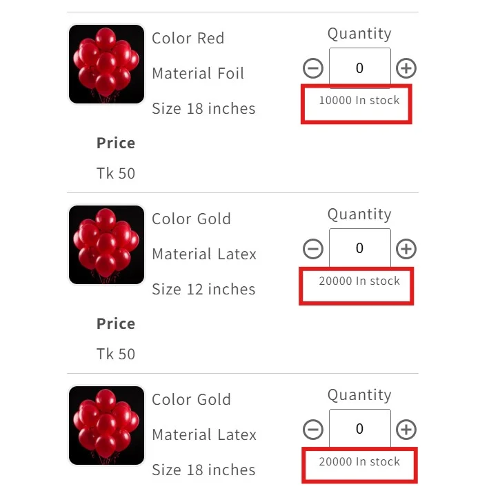 bulk balloon ordering on shopify - multivariants 3