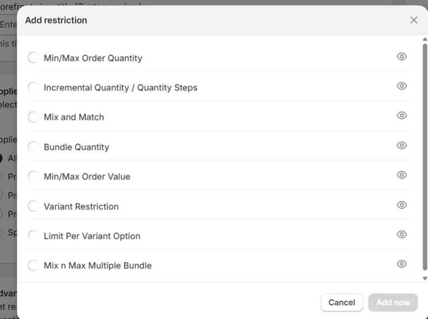 christmas bulk - MultiVariants restrictions