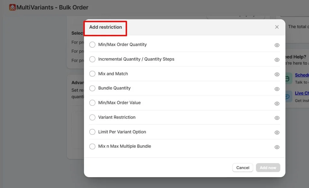 custom display system - Add restriction
