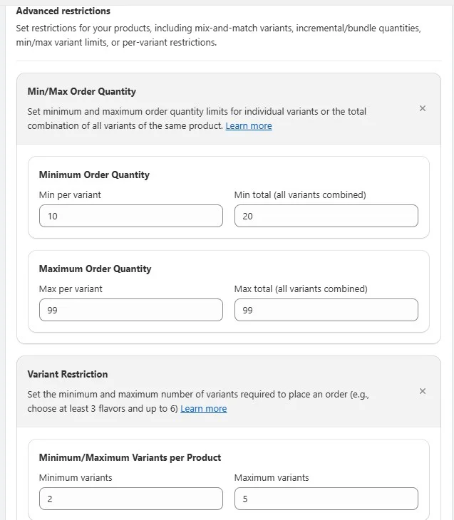 advanced restrictions for bulk skincare orders
