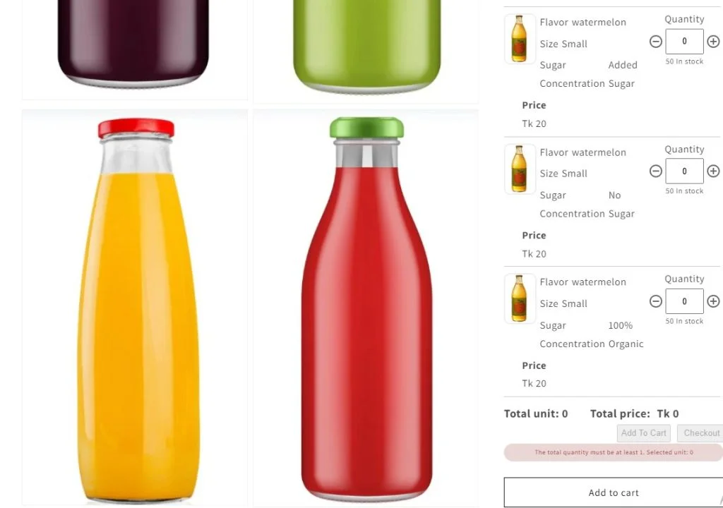 wholesale juice bottles - MultiVariants Product Page