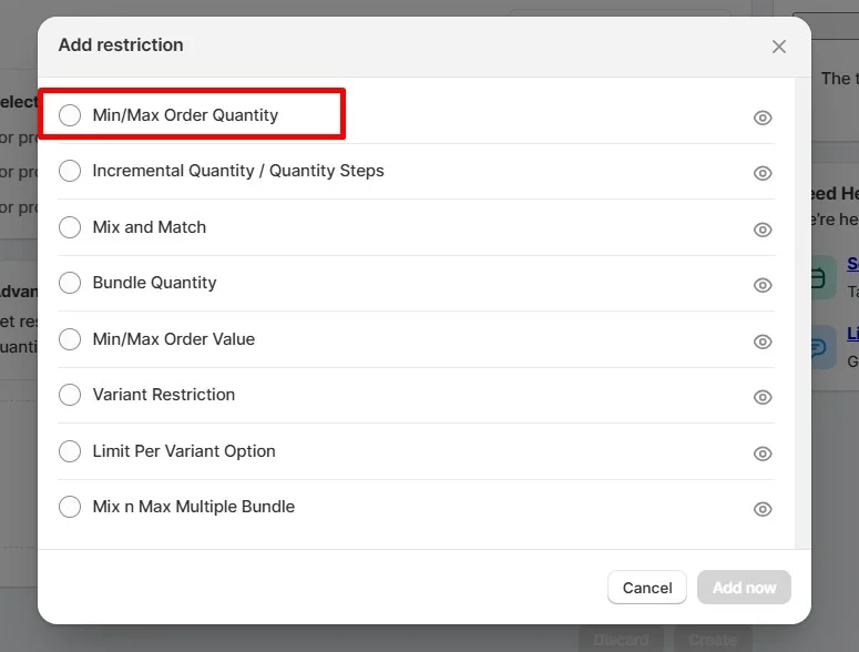 MOQ rules for skincare - MultiVariants MOQ and max order quantity