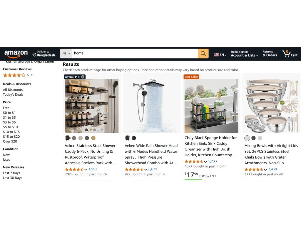 Amazon product catalog