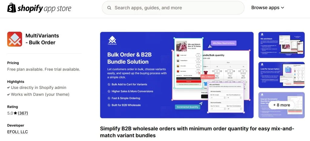 Shopify inventory management - MultiVariants App