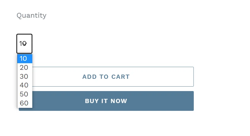 Edit Shopify theme for bulk quantity dropdown
