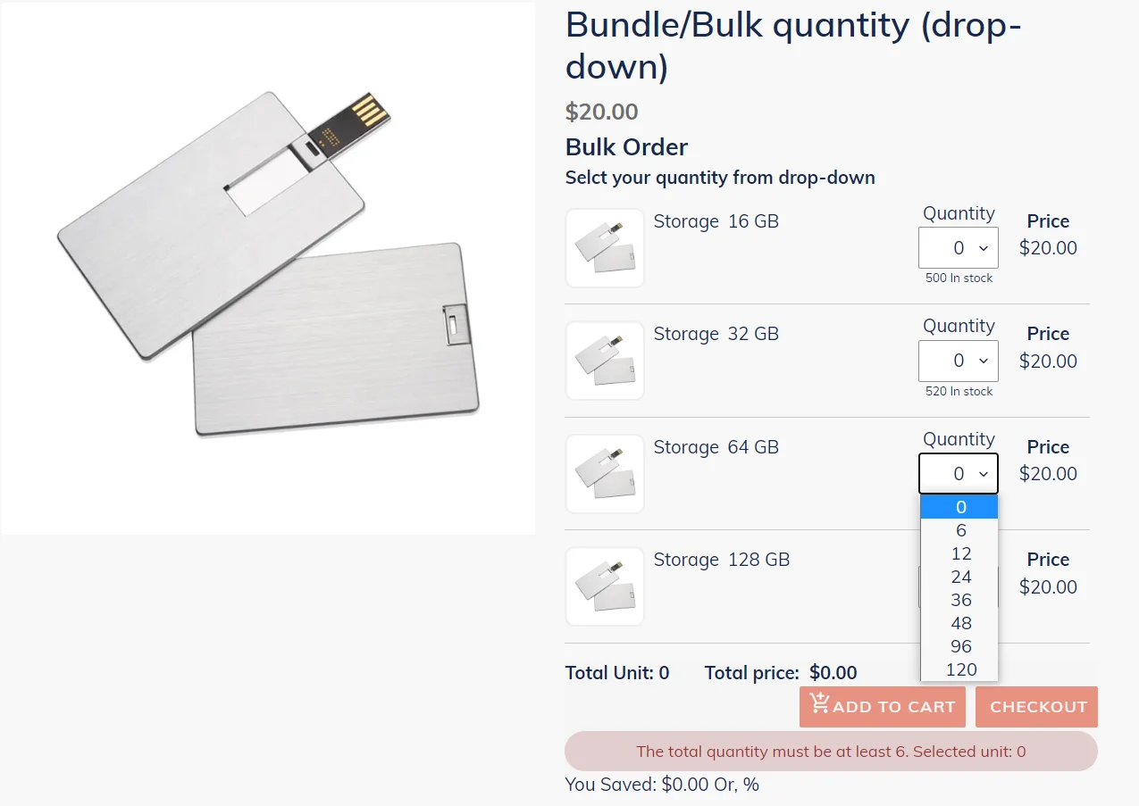 Shopify app for Quantity Dropdown