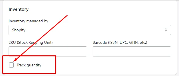 Shopify Track Quantity for product variants