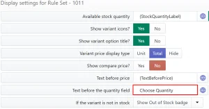 Text before the quantity field