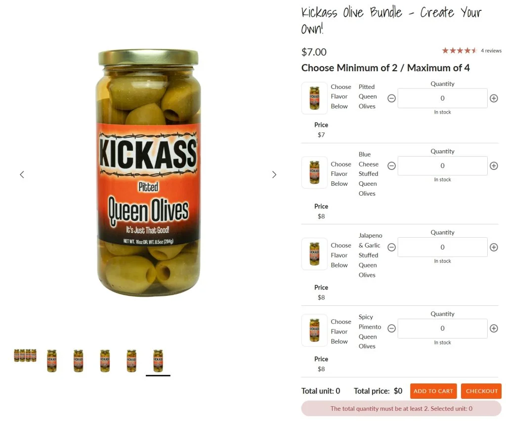 Min/Max Order Quantity