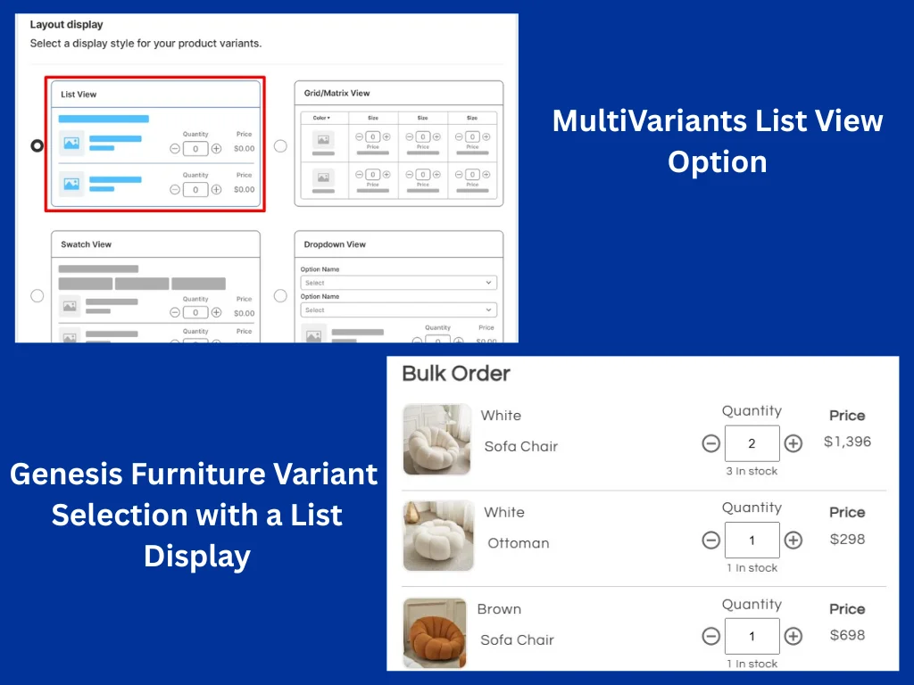 Genesis Furniture - Variants in List Style
