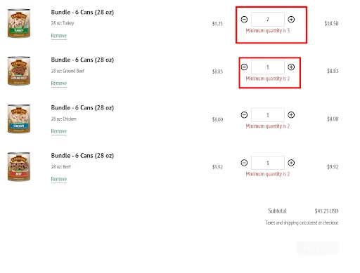 no checkout button