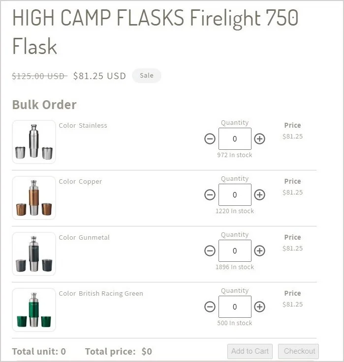 Shopify Bulk Order