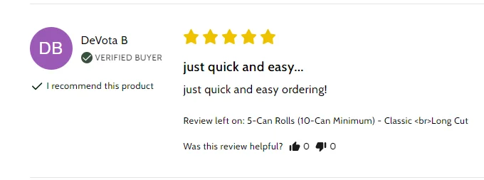 Customer review of Smokey Mountain’s customer