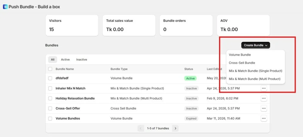 best shopify volume bundle apps - pushbundle options