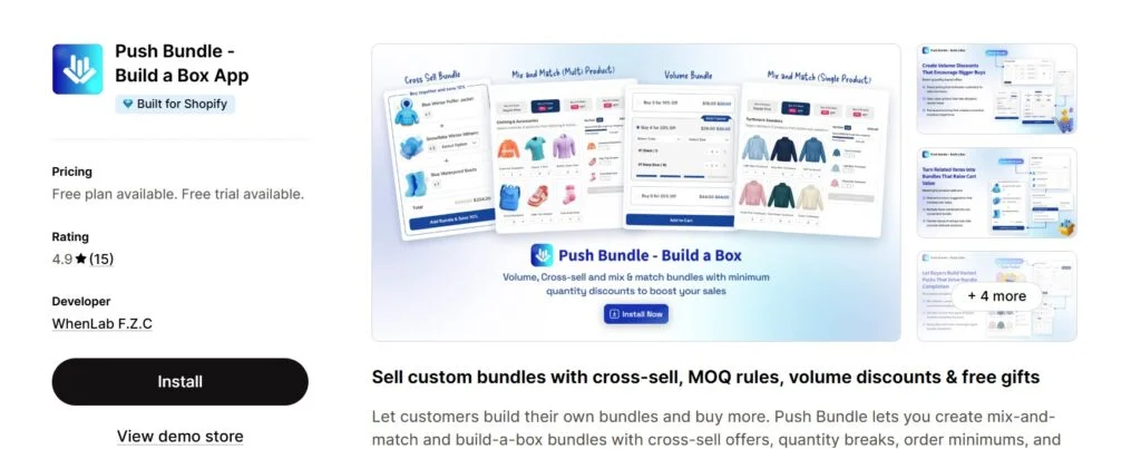 increase shopify aov with bundle apps - pushbundle