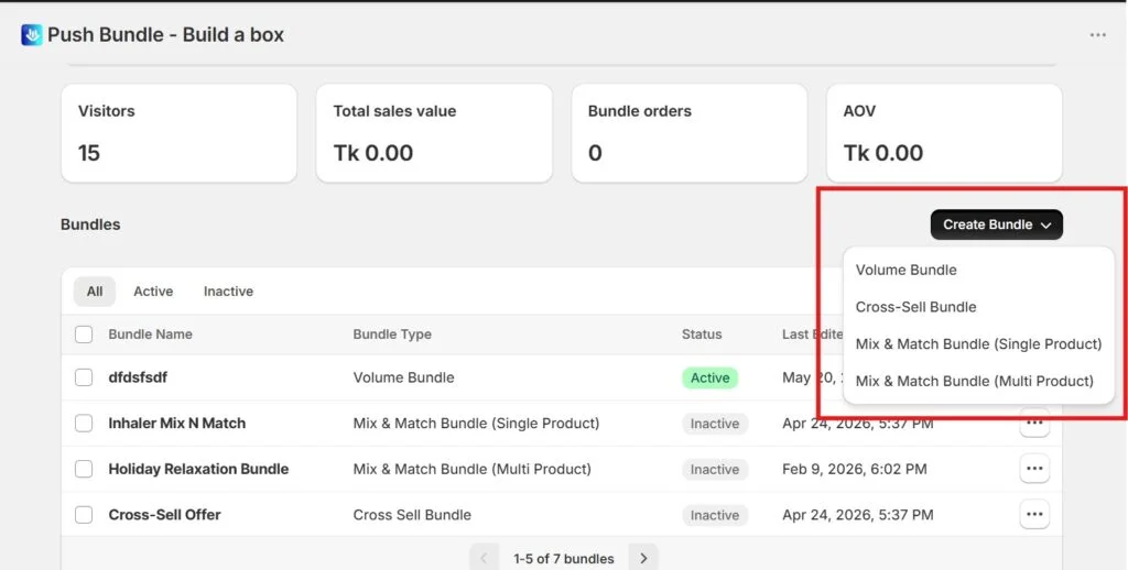 increase shopify aov with bundle apps - pushbundle options