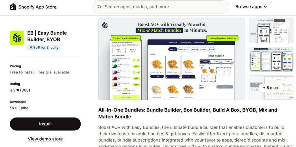 Shopify向けのおすすめパーソナライズドバンドルアプリ - EB