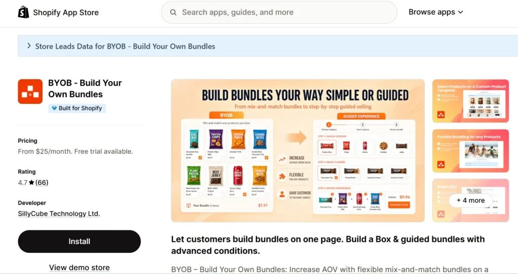 Shopify向けのおすすめパーソナライズドバンドルアプリ - BYOB