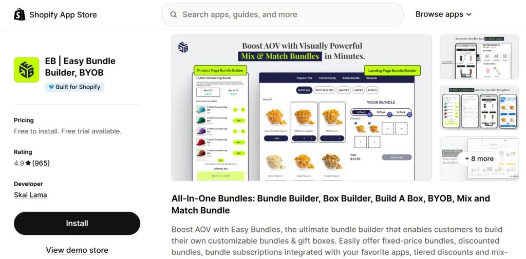 best shopify bundle apps - easy bundle builder