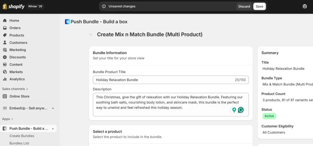 Weihnachtsgeschenkpakete – PushBundle-Basisinformationen