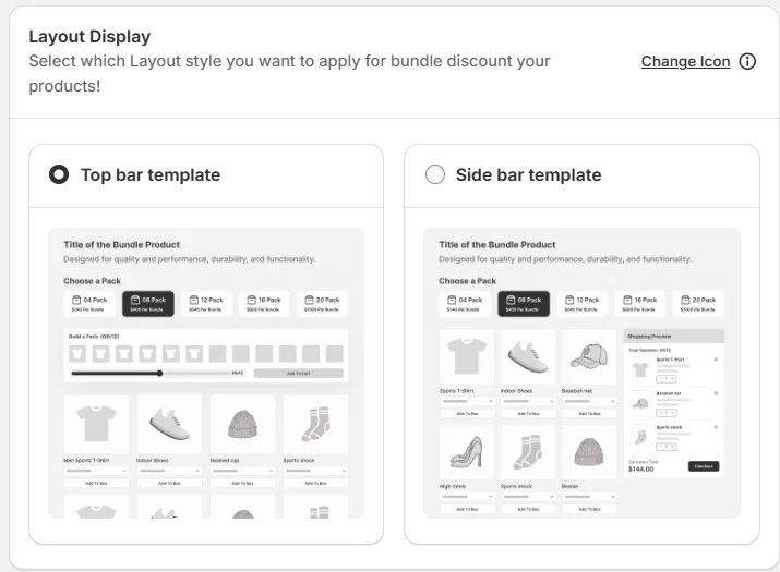 select layout display