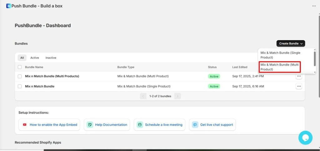 Install the app and create bundle