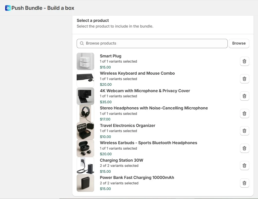 select multiple products