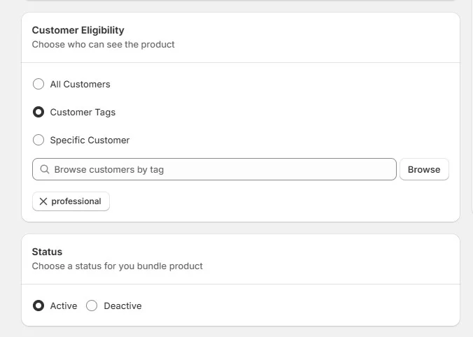 customer eligibility and status