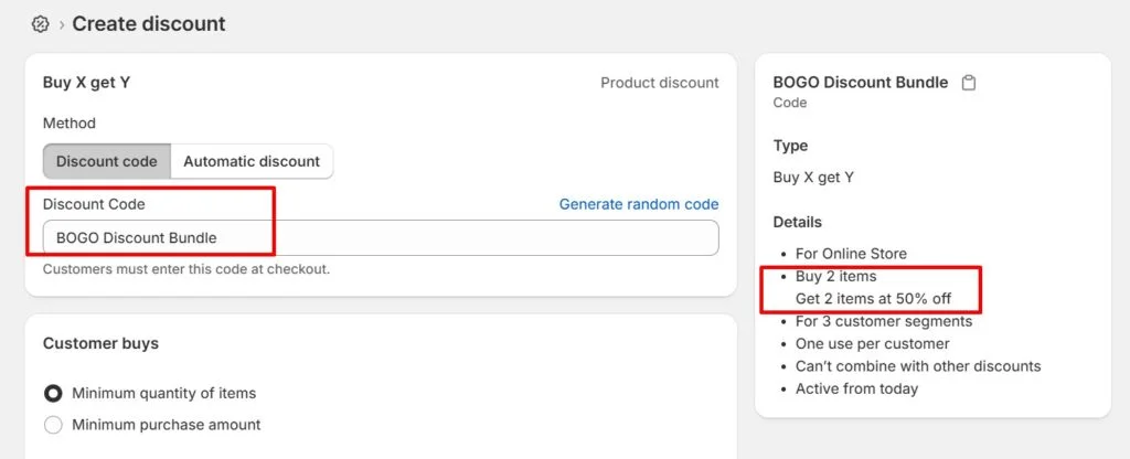 Venta adicional de Shopify: administrador de Shopify crea BOGO